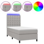 vidaXL Sommier à lattes de lit avec matelas et LED Gris clair 90x200cm