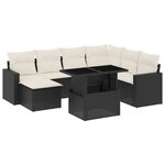 vidaXL Salon de jardin 8 Pièces avec coussins noir résine tressée