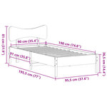 vidaXL Cadre de lit sans matelas blanc 90x190 cm bois de pin massif