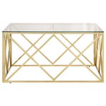 vidaXL Table basse doré acier inoxydable et verre trempé