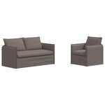 vidaXL Canapé 2 Pièces Taupe 196 x 82 x 85 cm tissu