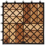 Kit tuiles de plancher en acacia 30 x 30 cm 20 Pièces