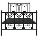 vidaXL Cadre de lit métal sans matelas avec pied de lit noir 75x190 cm