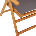 vidaXL Chaises de jardin lot de 2 anthracite bois acacia massif tissu
