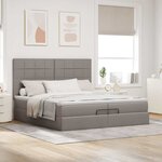 VidaXL Cadre de lit ottoman avec matelas taupe 200x200cm tissu