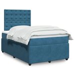 vidaXL Sommier à lattes de lit et matelas Bleu foncé 120x200cm Velours