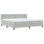 vidaXL Lit à ressorts avec matelas Gris clair 200 x 200 cm Polyester