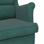vidaXL Fauteuil à bascule à oreilles en velours vert foncé bois massif