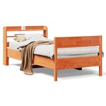vidaXL Cadre de lit sans matelas cire marron 90x190 cm bois pin massif