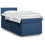 vidaXL Sommier à lattes de lit avec matelas Bleu 100x200 cm Tissu
