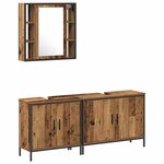 vidaXL Ensemble de mobilier de salle de bain avec étagère 3 Pièces Marron