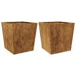vidaXL Jardinières 2 Pièces 50x50x50 cm acier résistant aux intempéries