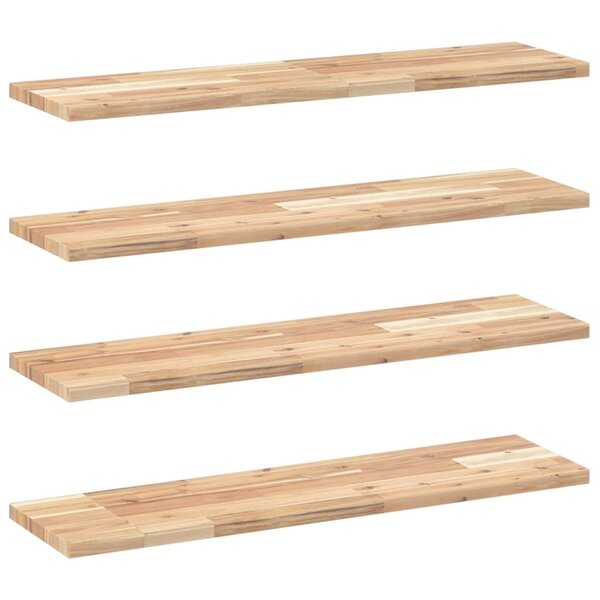 vidaXL Étagères flottantes 4 Pièces 80x20x2 cm acacia massif non traité