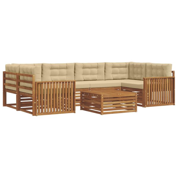 vidaXL Ensemble de canapés d'extérieur 7 pc Naturel et Beige