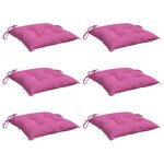 vidaXL Coussins de chaise lot de 6 rose 50x50x7 cm tissu oxford