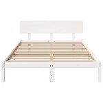 vidaXL Cadre de lit avec tête de lit blanc 150x200 cm bois de pin massif