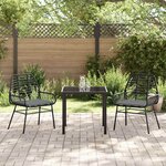 vidaXL Ensemble de salle à manger pour jardin 3 Pièces Noir polyrotin