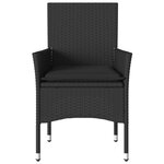 vidaXL Chaises de jardin avec coussins lot de 2 noir résine tressée