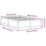 vidaXL Cadre de lit sans matelas cire marron 120x200cm bois pin massif