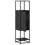 vidaXL Buffet haut noir 35 5x35x139 cm bois d'ingénierie et métal