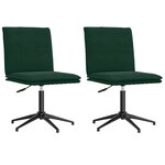 vidaXL Chaises à manger lot de 2 Vert foncé Velours