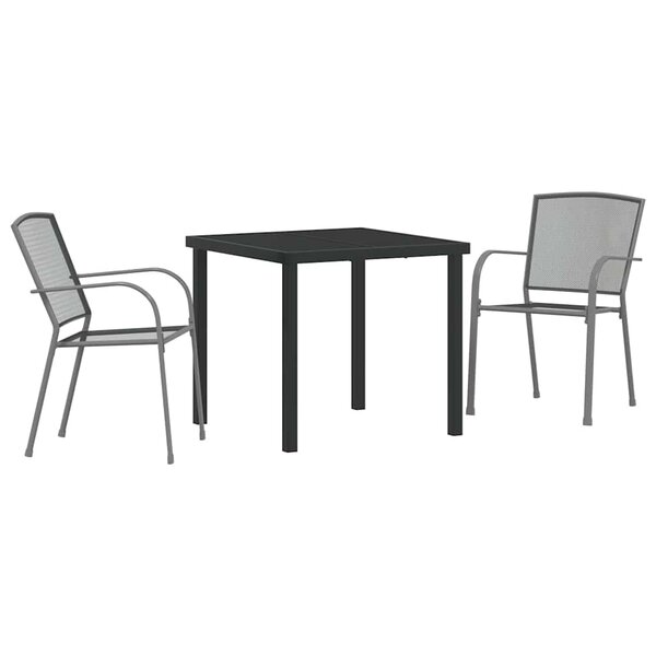 vidaXL Ensemble de salle à manger pour jardin 3 Pièces Anthracite