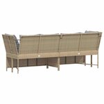 vidaXL Canapé de jardin avec coussins beige résine tressée