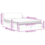 vidaXL Lit avec matelas Dover crème 140x190 cm tissu