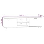 vidaXL Meuble TV Blanc 140x40 5x35 cm Bois d'ingénierie