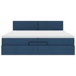 VidaXL Cadre de lit ottoman avec matelas bleu 200x200 cm tissu