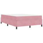 vidaXL Cadre de lit avec matelas Rose 160 x 200 cm tissu