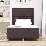 vidaXL Cadre de lit avec tête de lit Marron foncé 120 x 190 cm tissu
