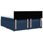 vidaXL Sommier à lattes de lit avec matelas Bleu 200x200 cm Tissu