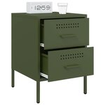 vidaXL Tables de chevet 2 Pièces vert olive 36x39x50 5 cm acier