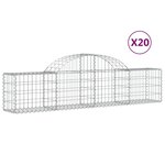 vidaXL Paniers à gabions arqués 20 Pièces 200x30x40/60 cm Fer galvanisé