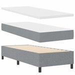 vidaXL Lit à ressorts avec matelas Gris clair 100 x 200 cm tissu