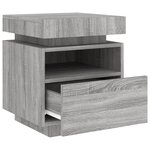 vidaXL Armoire de chevet avec lumières LED sonoma gris 40x39x48 5 cm