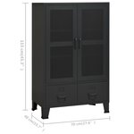 vidaXL Coffre de rangement industriel Noir 70x40x115 cm Métal