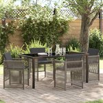 vidaXL Ensemble de salle à manger pour jardin 5 Pièces Gris Poly rotin