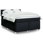 vidaXL Sommier à lattes de lit avec matelas Noir 140x200 cm Tissu