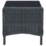 vidaXL Chaise inclinable de jardin tabouret résine tressée gris foncé