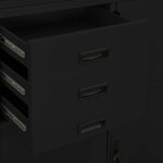 Armoire de bureau avec casier et 3 étagères réglables 90 x 40 x 180 cm design moderne en acier noir 02_0046913