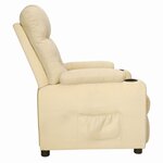 vidaXL Fauteuil inclinable Crème Tissu