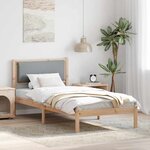 vidaXL Cadre de lit Gris clair 100 x 200 cm Pin massif