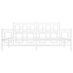vidaXL Cadre de lit métal sans matelas et pied de lit blanc 180x200 cm