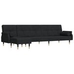 vidaXL Canapé-lit en forme de L noir 271x140x70 cm velours