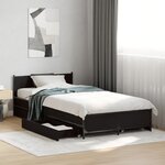 vidaXL Cadre de lit avec tiroirs sans matelas noir 90x190 cm