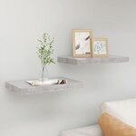 vidaXL Étagères murales flottantes 2 Pièces gris béton 40x23x3 8 cm MDF