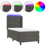 vidaXL Sommier à lattes de lit matelas LED Gris foncé 80x200cm Velours