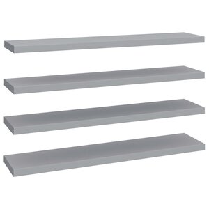 vidaXL Étagères murales flottantes 4 Pièces gris 120x23 5x3 8 cm MDF